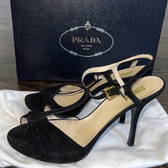 Prada black suede high heels - Picture 5 of 6